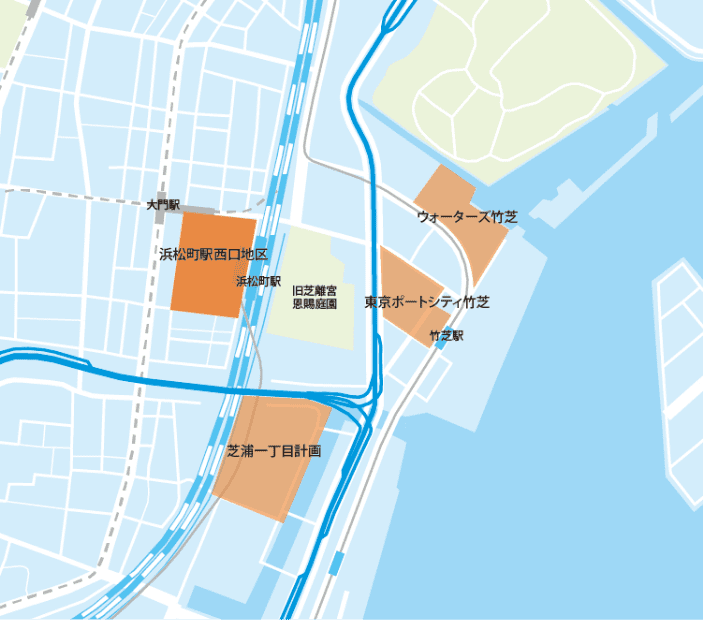 浜松町西口地区地図